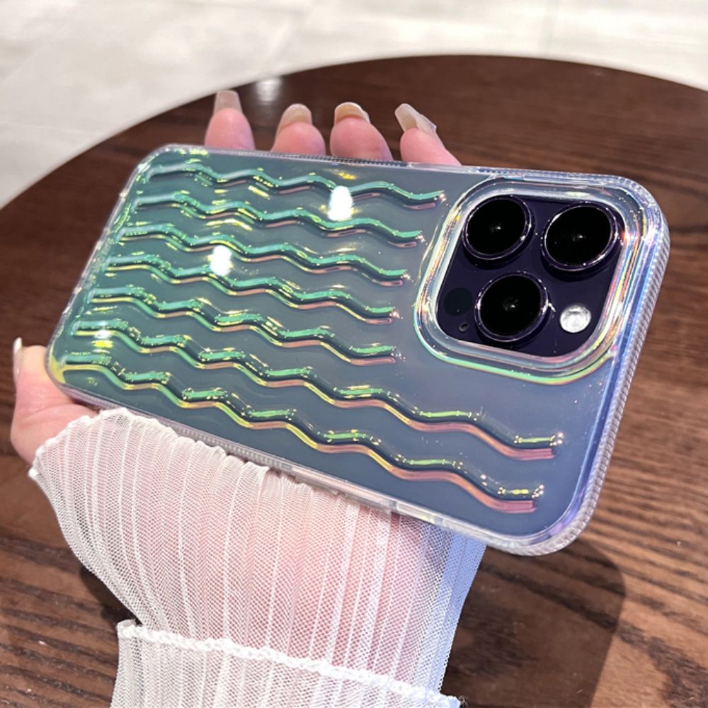 Ốp Điện Thoại TPU Mềm Chống Trượt Chống Rơi Họa Tiết Lượn Sóng 3D Sang Trọng Cho IPhone 11 12 13 14 Pro Max