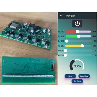 Mạch điều khiển led hồ thủy sinh 5 kênh rgbwy sử dụng app điều khiển