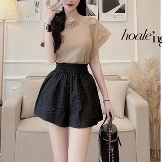 Quần đùi nữ mặc nhà cạp chun lưng cao