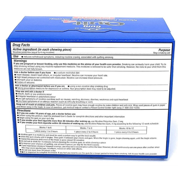 Kẹo cai thuốc lá Kirkland Signature Quit 4 Gum Original 190 viên  của Mỹ