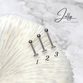 1 Khuyên bi tròn thân thẳng JOLLY bằng thép y tế xỏ khuyên piercing