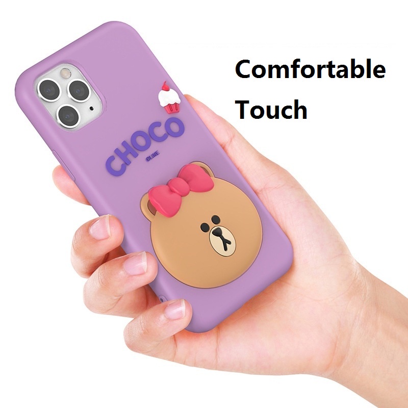 LINE FRIENDS Ốp Điện Thoại Silicon Mềm Hình Gấu Nâu Cony Sally 3D Cho iPhone 14 Pro Max 14 Plus 13 Pro Max 12 Pro Max 12 Pro 11 Pro Max 11