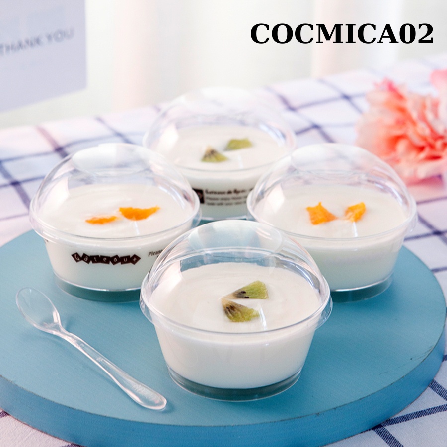 Ly Bánh Tiramisu Mousse SET 10 Cốc Panna Cotta Sữa Chua Bằng Mica Trong Không Chữ