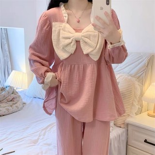Bộ ngủ phối nơ tiểu thư cao cấp