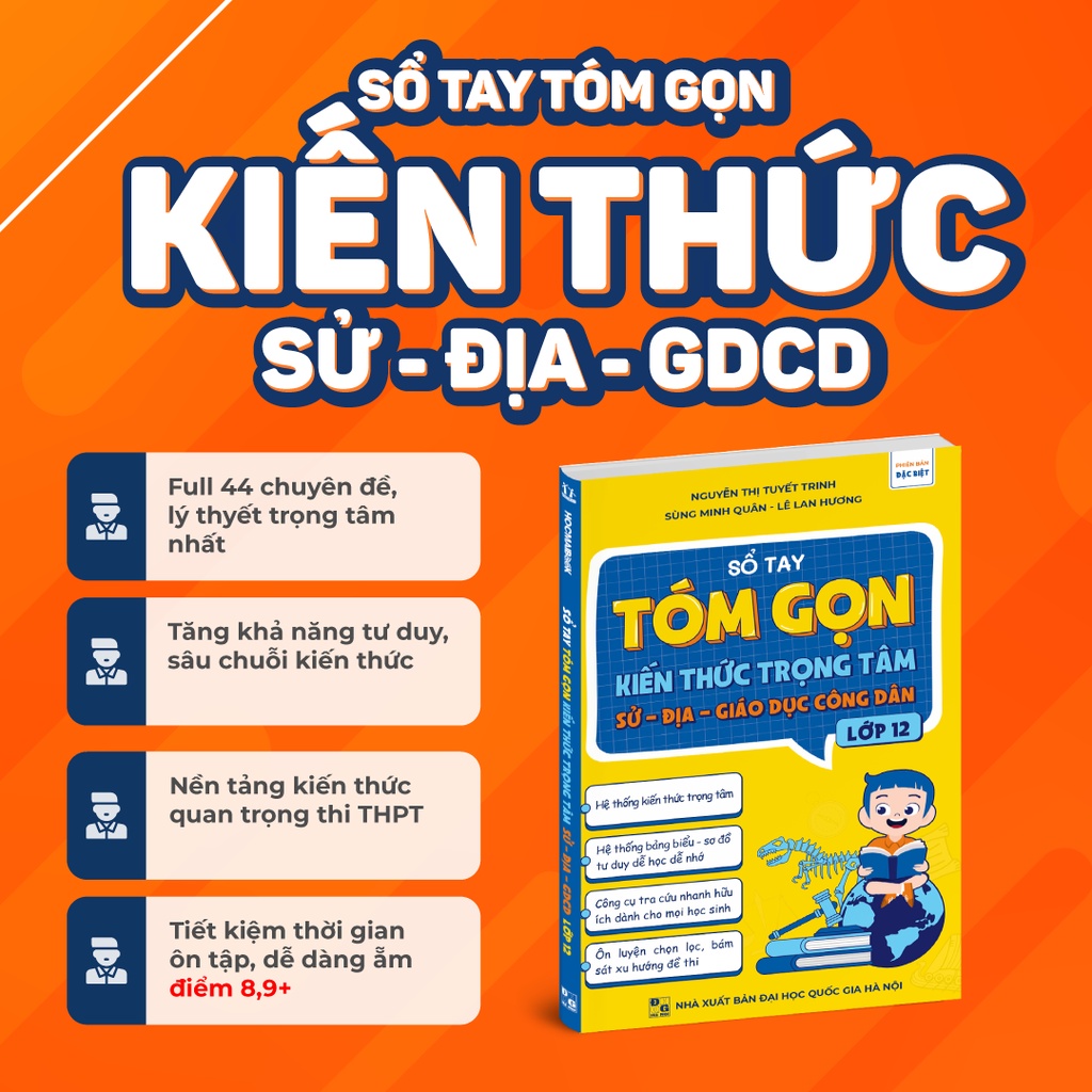 Sách - Sổ tay Tóm gọn kiến thức trọng tâm Sử - Địa - Giáo dục công dân lớp 12 - Tiết kiệm thời gian ôn thi THPT Quốc Gia