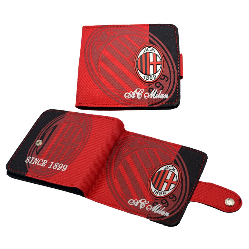 Ví Vải Canvas Ngắn In Logo Chelsea Liverpool AC Milan Cho Nam