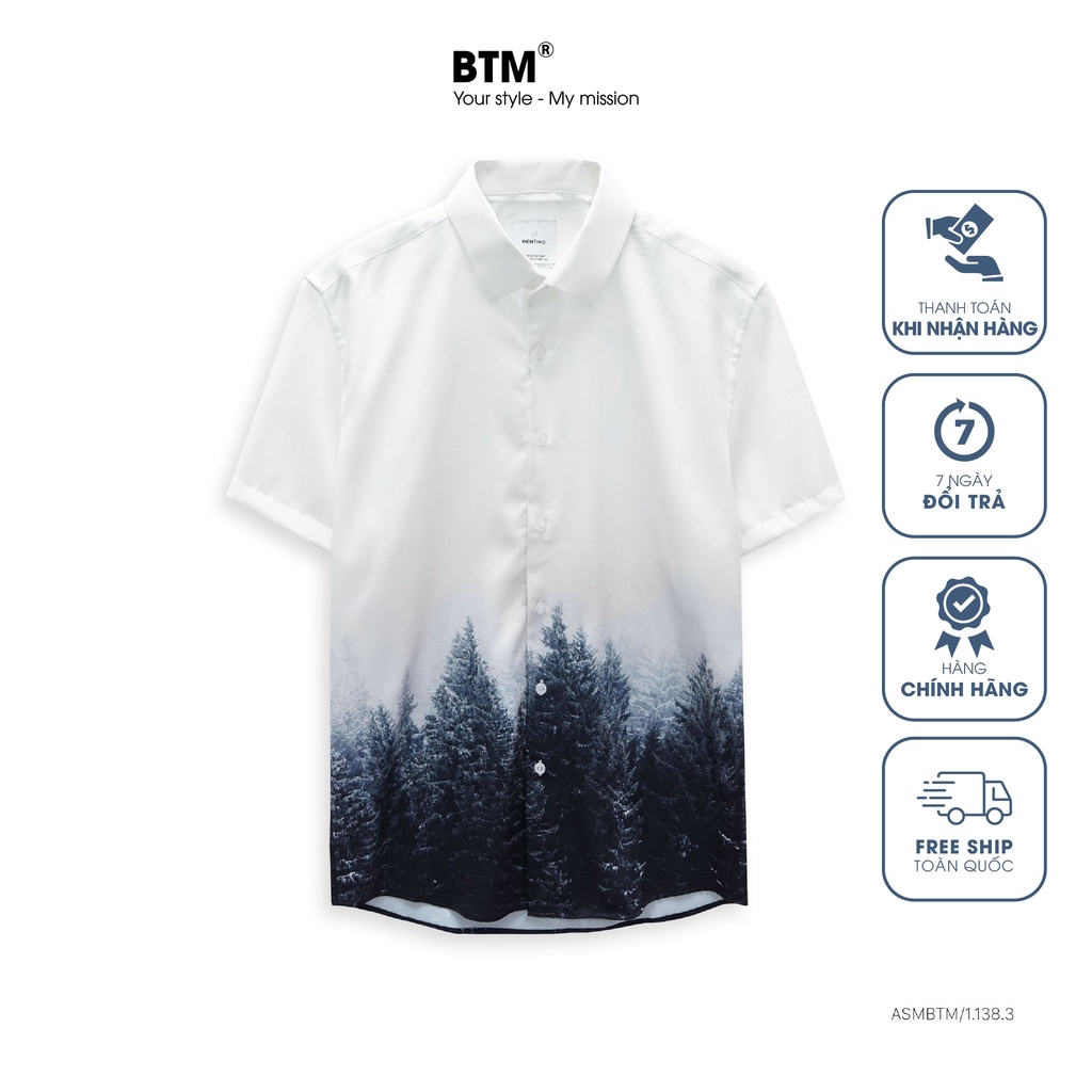 Áo sơ mi pijama họa tiết rừng nhiệt đới - 1.138.4 - BENTINO