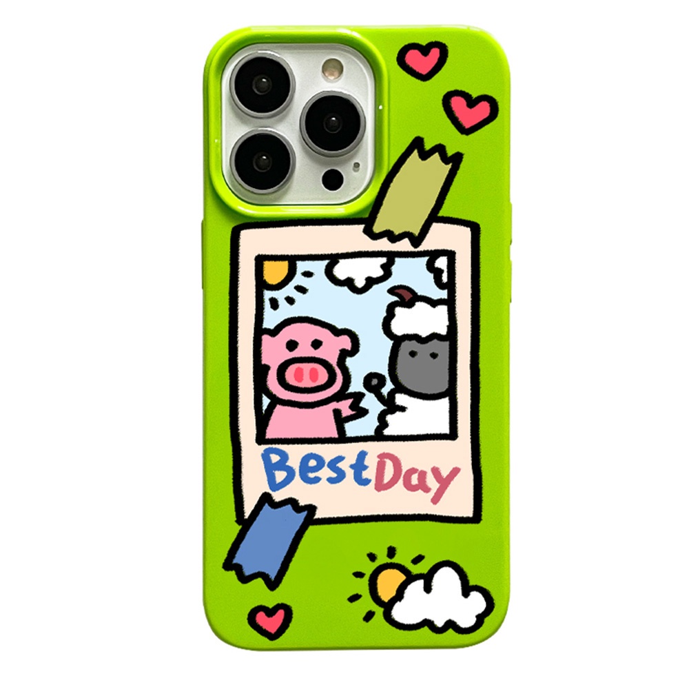 Ốp Điện Thoại TPU Mềm Siêu Mỏng Họa Tiết Heo Và Cừu Hoạt Hình Cho IPhone 14 Pro Max 11 12 13 14 Pro Max