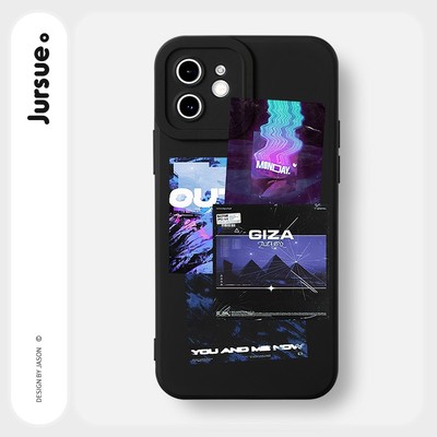 Ốp lưng JURSUE mềm chống bẩn hình độc lạ ngầu đen Cho iPhone 17 16 15 14 13 12 11 Pro Max SE 2020 X XR XS ip 8 7 Plus Y2923