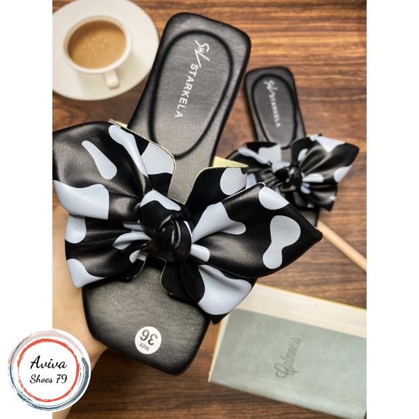 Dép chữ H quai nơ bò sữa cực xinh Hót Hít hiện nay.