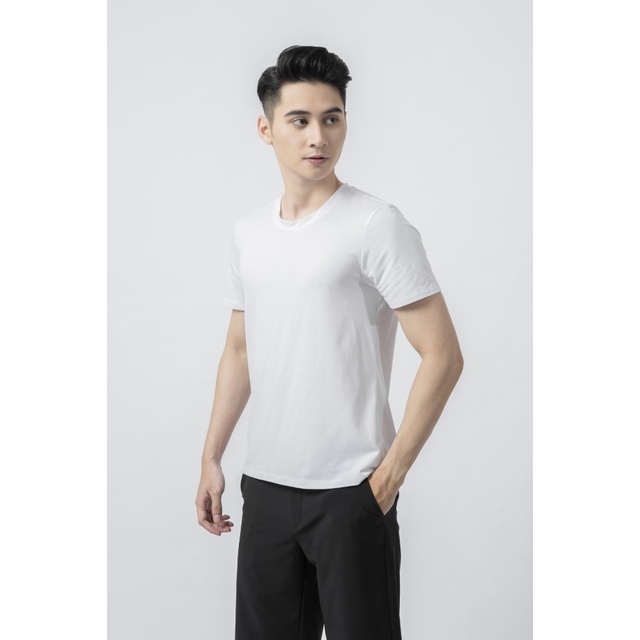 Áo thun nam INSIDEMEN tay ngắn cổ tròn màu trắng basic chất liệu cotton tự nhiên cao cấp dễ làm sạch ITSR02