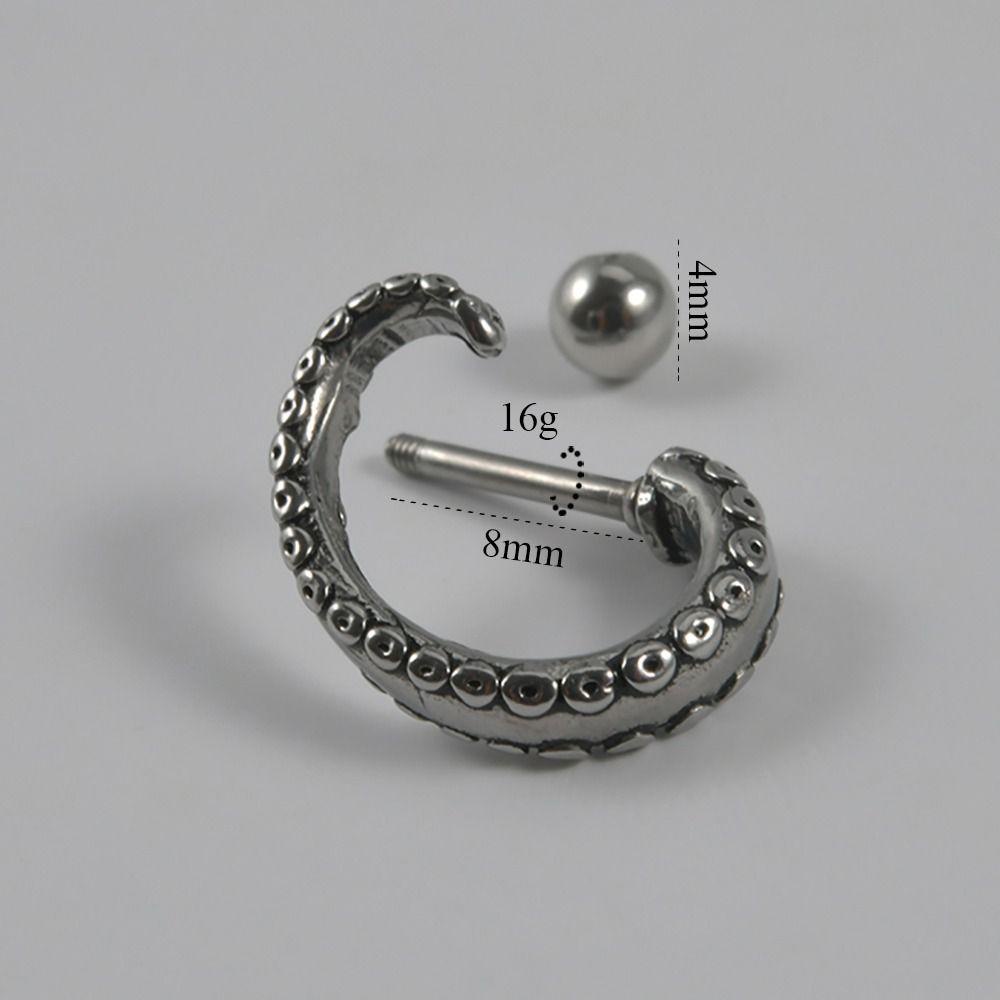 LOMBARD Khuyên Xỏ Cơ Thể Bằng Thép Không Gỉ Hình Mực Độc Đáo