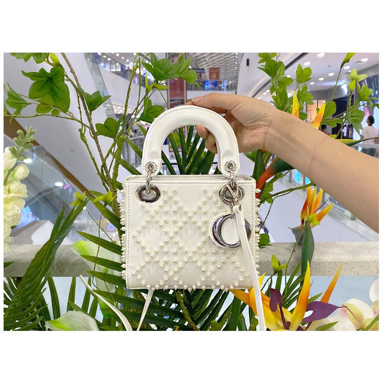 Túi Đeo Chéo Vai Bằng Da Cừu Đính Hạt Thời Trang Dành Cho Nữ