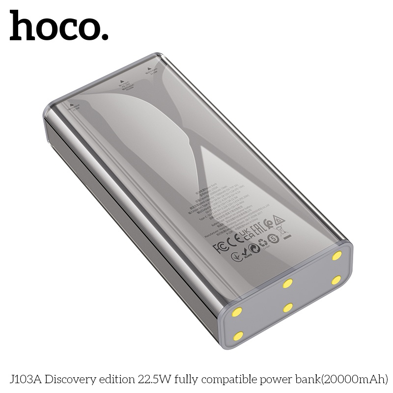 Pin dự phòng Hoco J103A 20000mAh QC3.0 22.5W, PD TypeC 20W, Màn hình LCD  - Hãng phân phối