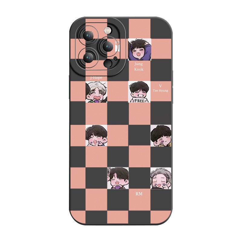 Ốp Điện Thoại Viền Vuông In Hoạt Hình BT21 Cho Samsung Galaxy S23 Ultra S23 + A04E A04 4G A14 A34 A54 5G A11 A50 M12