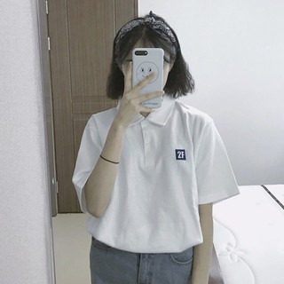 Order (có ảnh thật) áo polo tay lỡ dáng rộng in chữ 2F trên ngực phong cách ulzzang