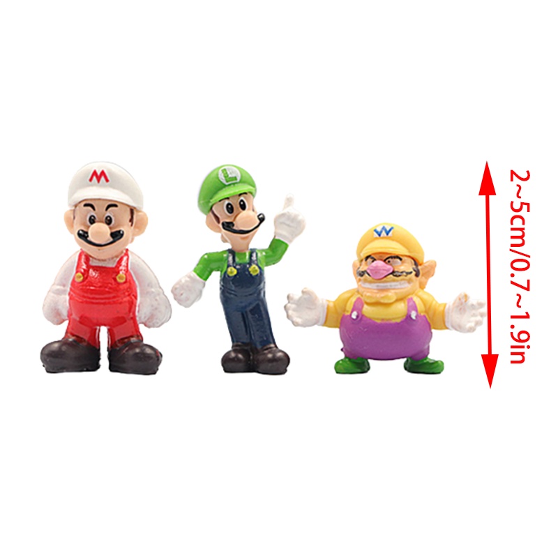 Set 48 Mô Hình Nhân Vật Super Mario Bros Luigi Trang Trí Bánh Kem
