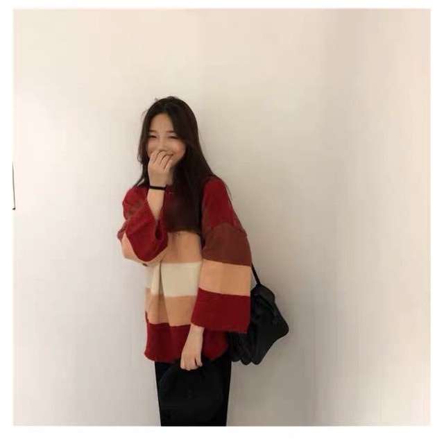 Áo Len Kẻ Hàn siêu mịn