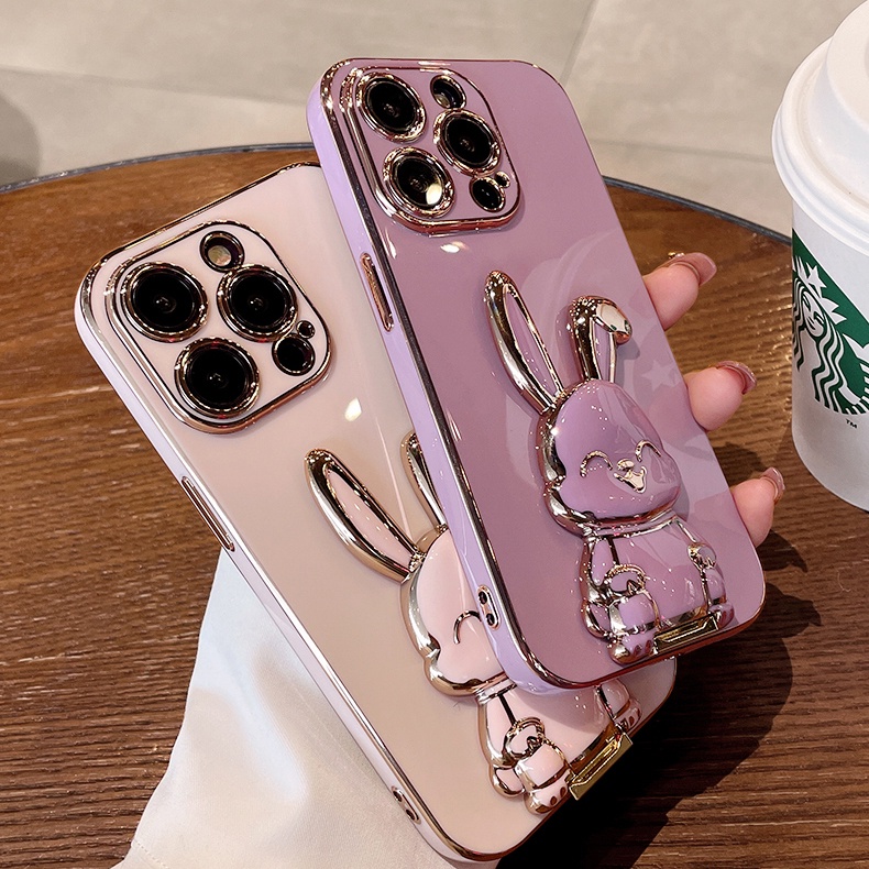 Ốp Điện Thoại Dẻo Họa Tiết Hoạt Hình Chú Thỏ Kèm Giá Đỡ Cho xiaomi 13 13t 12t 12 11t mi 10t pro mi 11 lite ultra