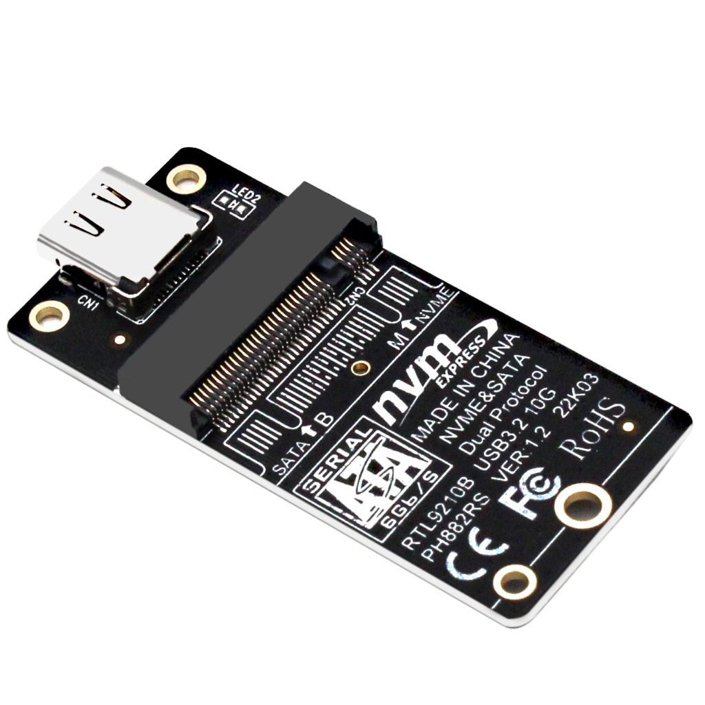 Bộ Chuyển Đổi NVME Sang USB 3.1 Type-C M2 SATA SSD RLT9210B 10Gbps Cho Giao Thức Kép M / B + M Key 2230 M2
