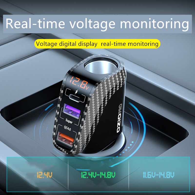 1 Bộ Sạc Nhanh 4 12 / 24V PD3.0 QC4.0 Cho Xe Ô Tô