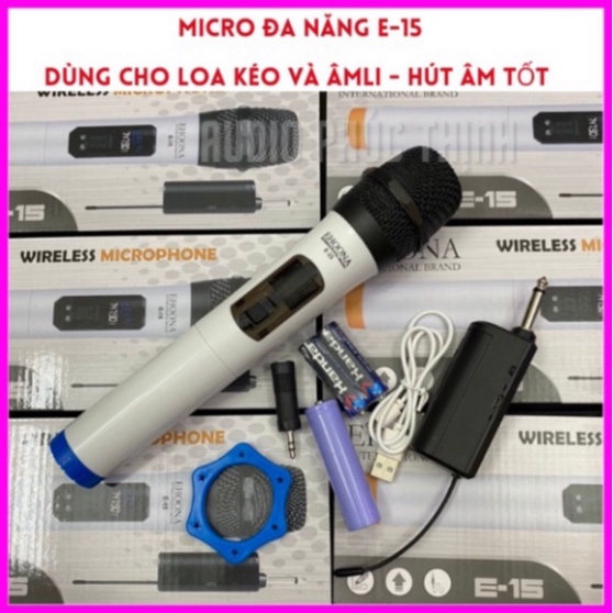 Micro đa năng dùng cho loa kéo E15, Mic hút âm tốt, chống hú