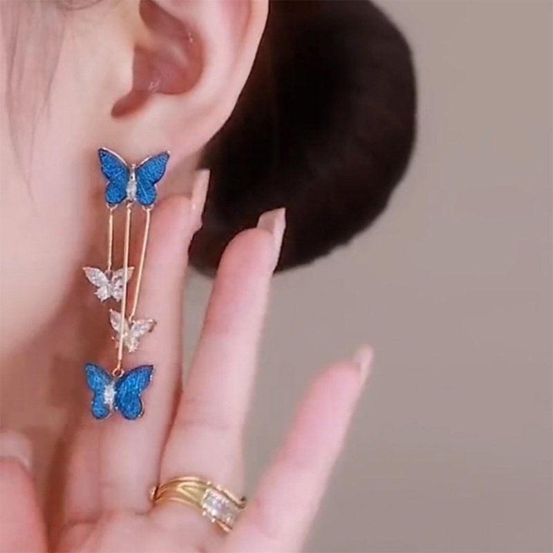 Khuyên Tai Dáng Dài Chất Liệu Hợp Kim Phối Tua Rua Phong Cách Cổ Điển Cho Nữ