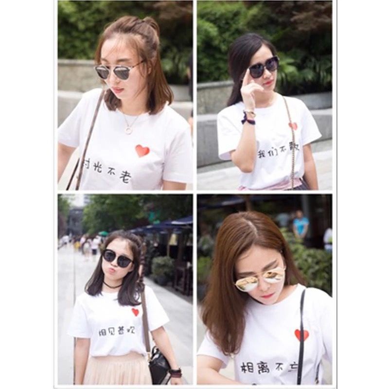 ▥☫☎☋Áo Thun Tay Ngắn Hai Lớp In Chữ Best friend Phong Cách Hàn Quốc Thời Trang Cho Nữ 00