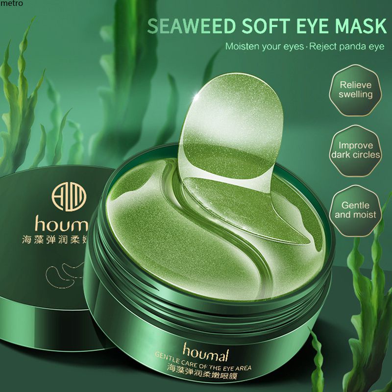 60 Miếng Mặt Nạ Mắt Collagen Rong Biển Miếng Dán Gel Chống Lão Hóa Nếp Nhăn Quầng Thâm Chăm Sóc Mắt Dưỡng Ẩm Metro
