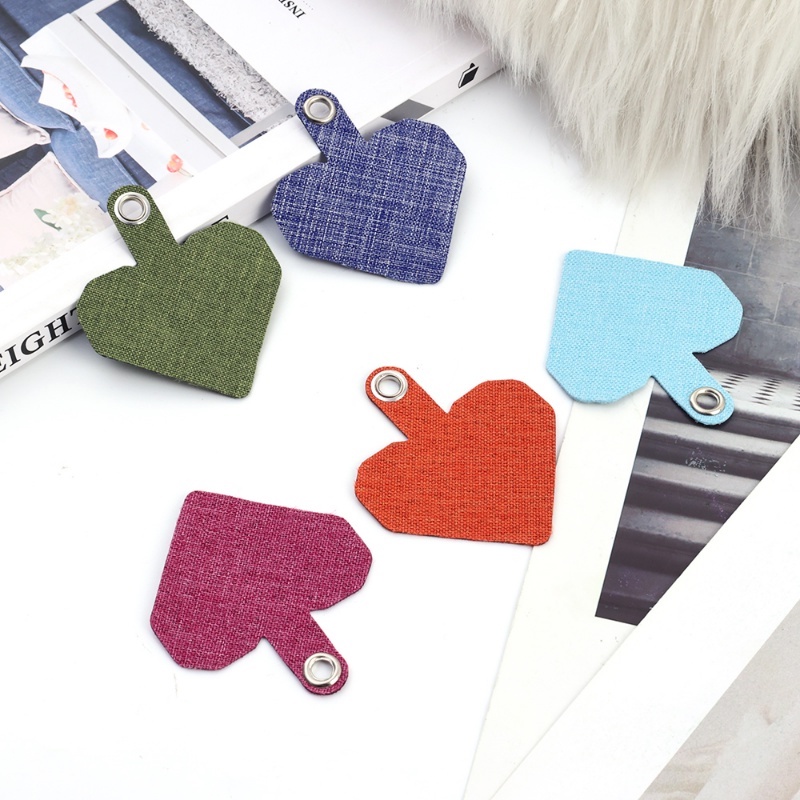 Dây Đeo Điện Thoại / Thẻ / Đệm Hình Trái Tim Nhiều Màu Chống Trầy Xước Có Thể Tháo Rời