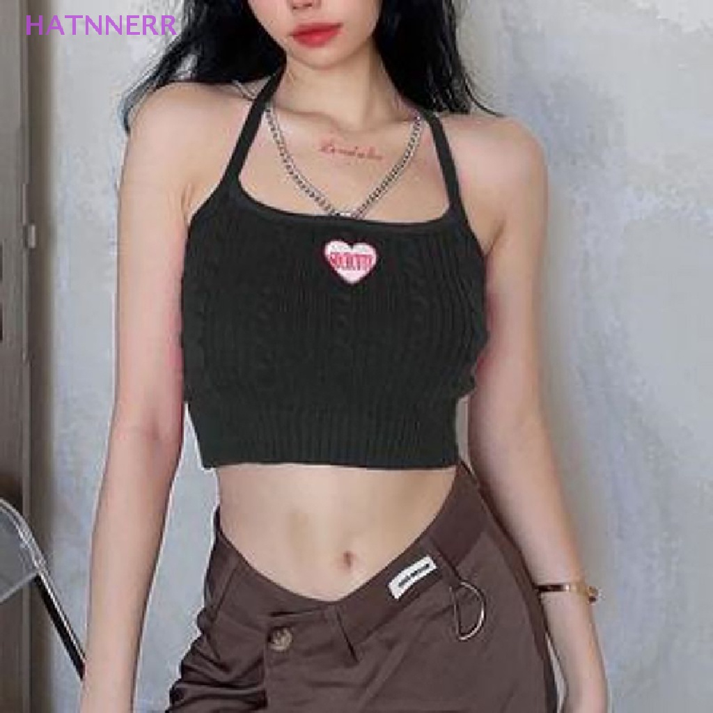 Áo Croptop Dệt Kim Không Tay Phối Dây Xích Kim Loại Gợi Cảm Mùa Hè FHS
