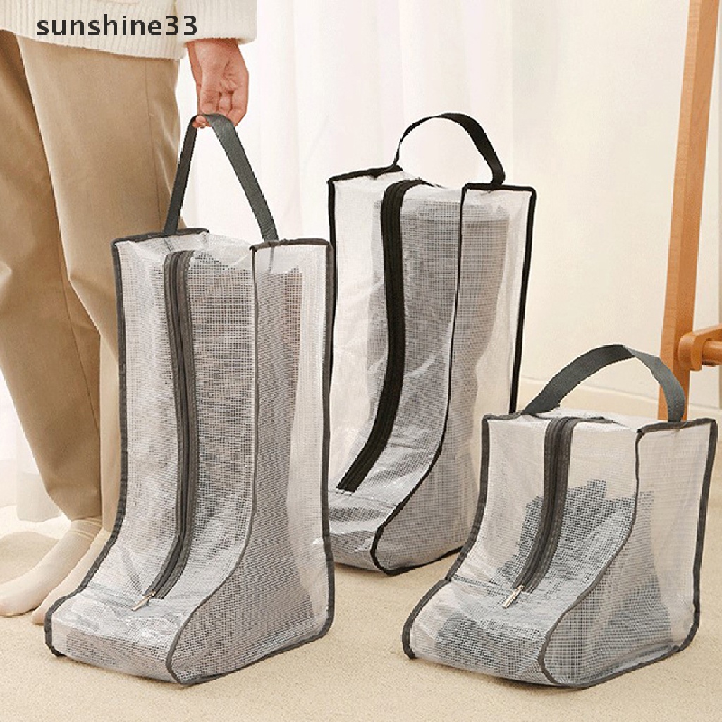 Túi Đựng Giày Bốt Trong Suốt Chống Nước Chống Bụi Có Khóa Kéo Tiện Lợi