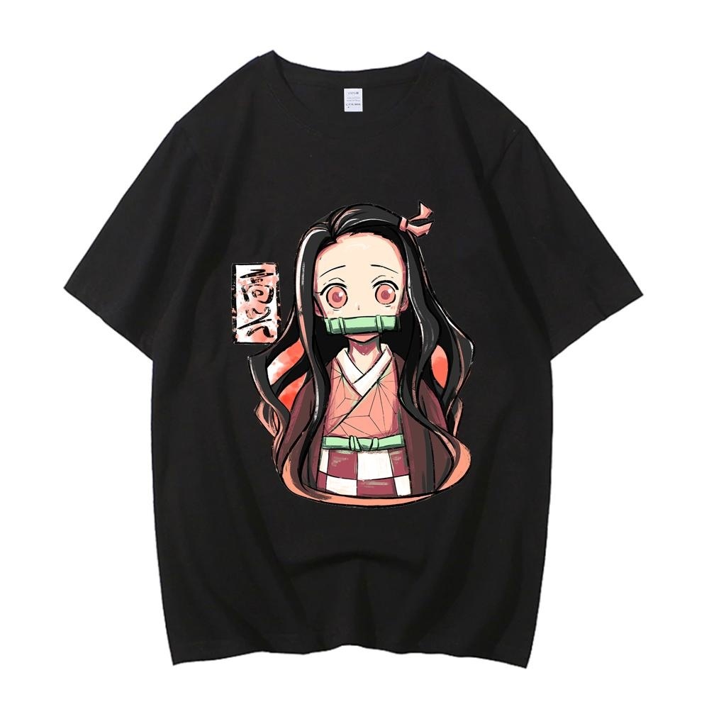 Áo Thun unisex Bằng Cotton Nguyên Chất Họa demon slayer nezuko y2k 2000s Phong Cách harajuku Đường Phố