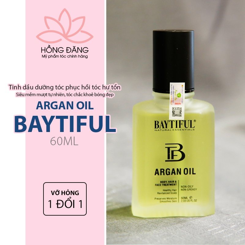 Tinh dầu dưỡng tóc mượt ngăn gãy rụng, serum tóc uốn nhuộm khô xơ phục hồi hư tổn, tinh chất chăm sóc Baytiful Argan Oil