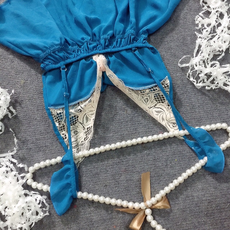 Đồ ngủ sexy voan mút rời cánh tiên bèo ngực phối ren DN0039