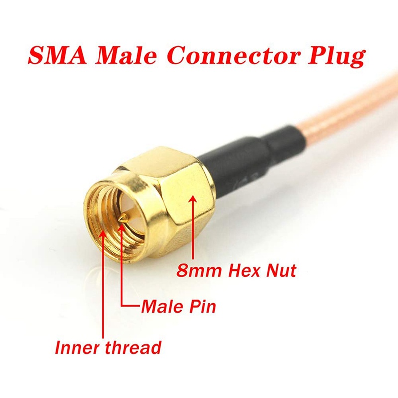 Set 2 Dây Cáp Đồng Trục RG316 Nối Dài SMA Male Với SMA Và WiFi Dài 100cm