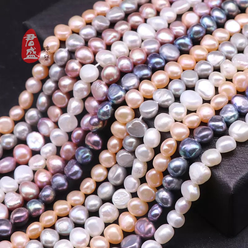 Bán Trực Tiếp Từ Nhà Máy Vòng Tay Ngọc Trai Tự Nhiên Hai Mặt Lỗ Thẳng Nhẹ Làm Trang Sức diy Bán Sỉ