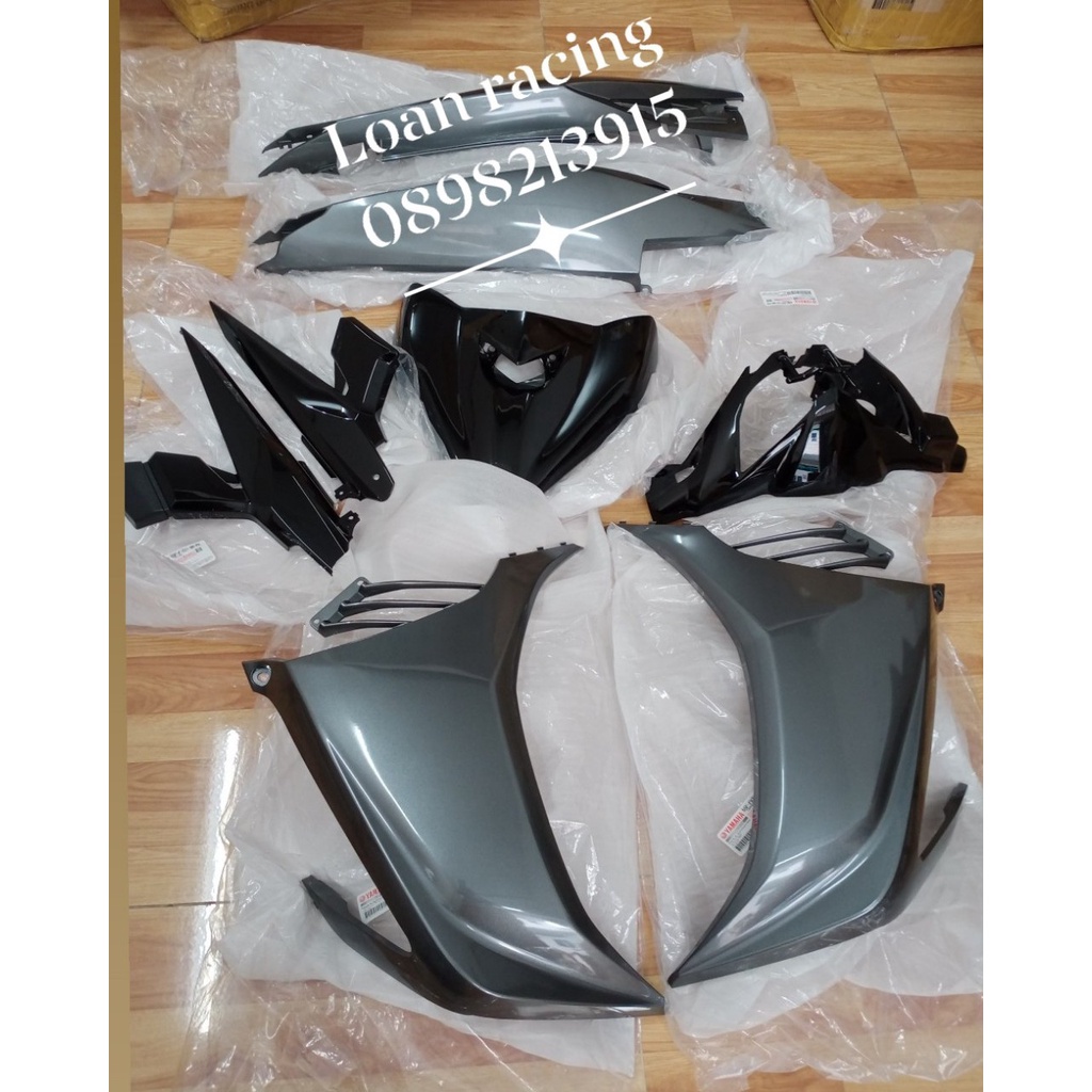 DÀN ÁO ,VỎ NHỰA EXCITER 135 5 SỐ MÀU XÁM ĐEN HÀNG ZIN CHÍNH HÃNG YAMAHA _ shop phụ tùng honda