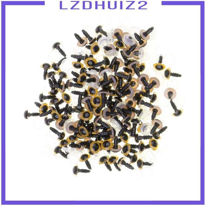 Set 100 Mắt Nhựa Màu Vàng 8mm Cho Búp Bê Gấu Bông DIY