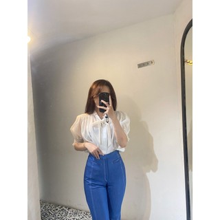 Áo Sơ Mi Tay Phồng Buộc Nơ Cổ Nữ AT MODA DE LITA
