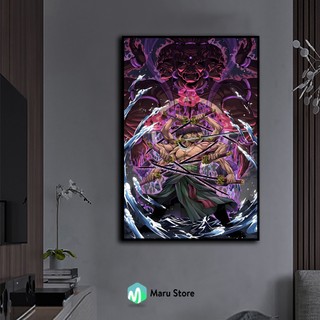 Tranh 3D Zoro Treo Tường Có Khung Composite