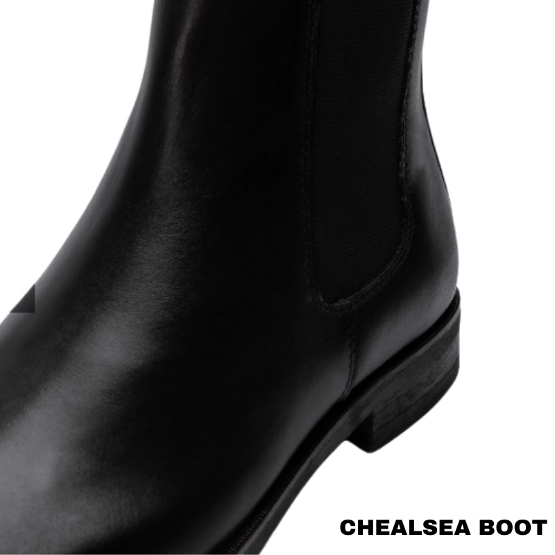 Giày boots nam Chelsea Boots Classic đế khâu  hàng da chống nhăn