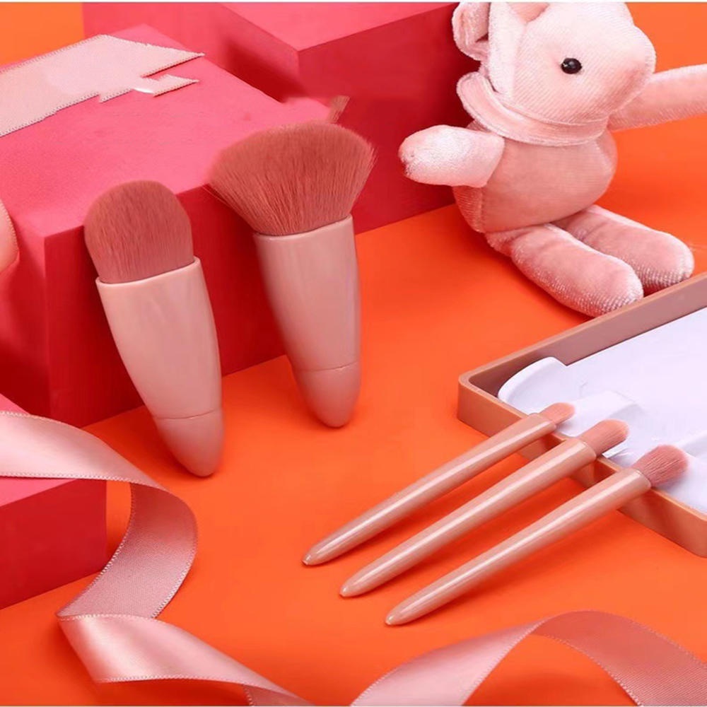 Set 5 Cọ Trang Điểm Kèm Gương Đa Năng Kèm Hộp Đựng Tiện Lợi