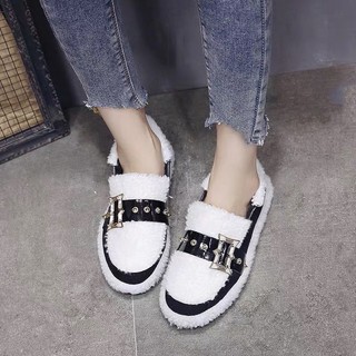 ORDER - Giày lười phủ lông Hàn Quốc