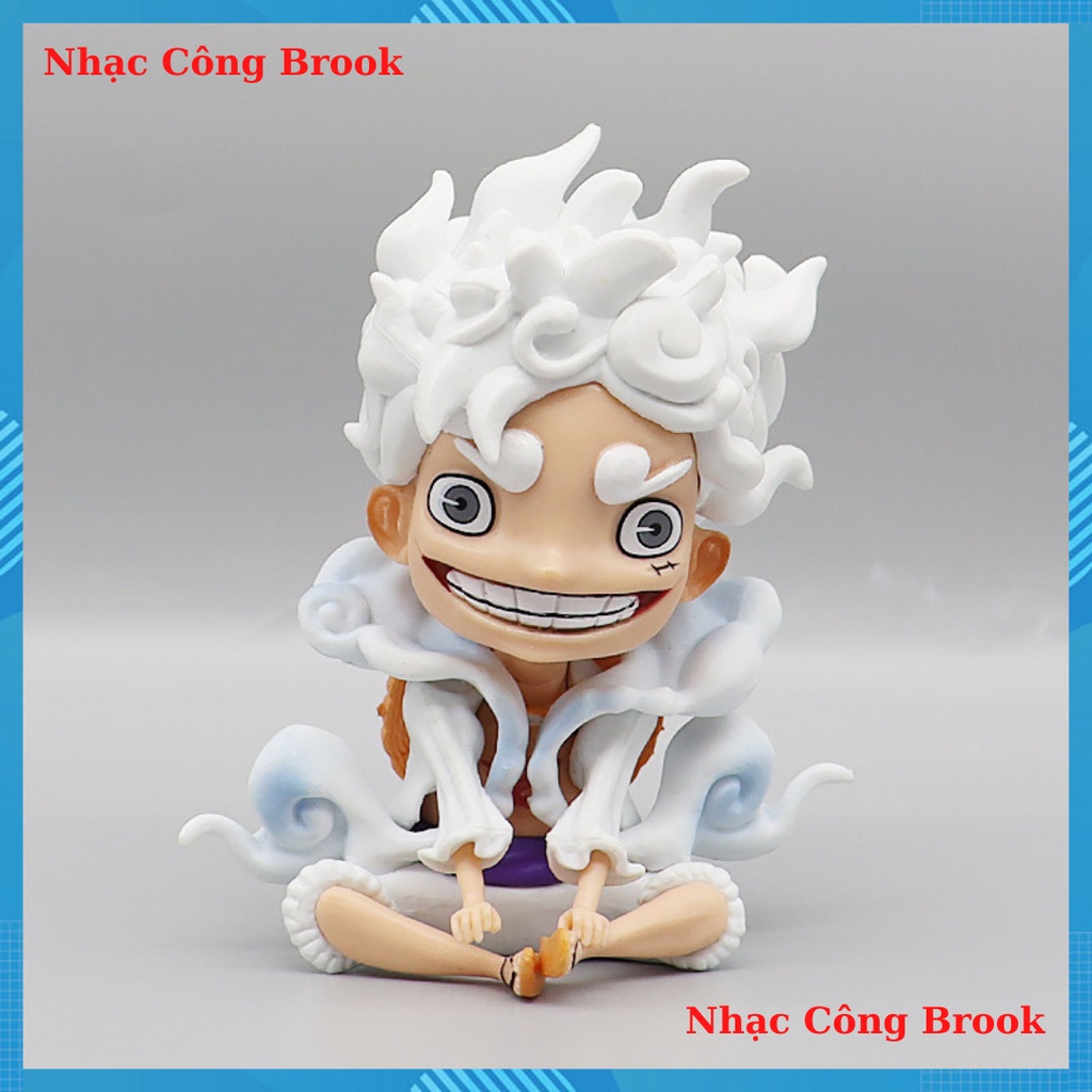 Mô hình Luffy gear 5 chibi cao 12cm - mô hình onepiece chibi luffy nika siêu dễ thương trang trí phòng học anime