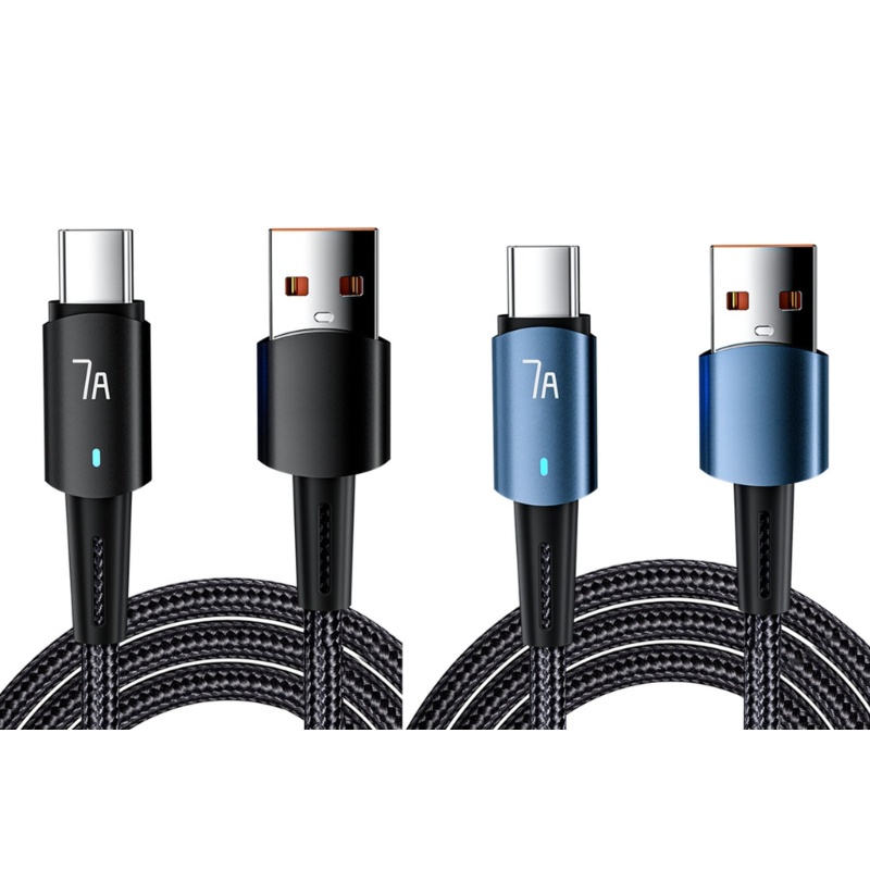 Cáp Sạc Nhanh USB-A Sang Type-C 5A USB-C Bện Sợi Nylon Cho Điện Thoại Di Động