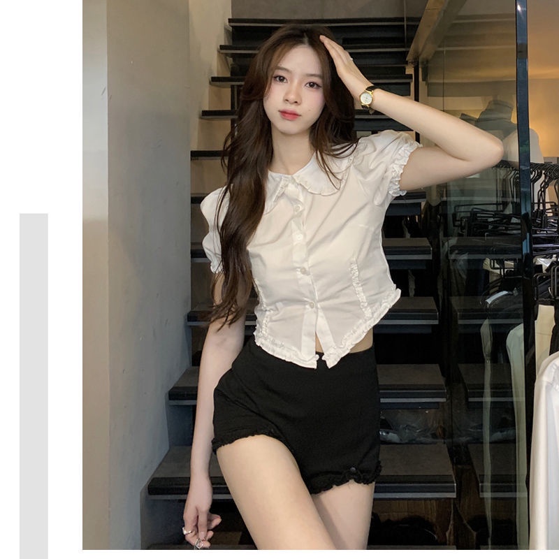 Áo sơ mi COZOK tay phồng cổ búp bê xinh xắn dành cho nữ