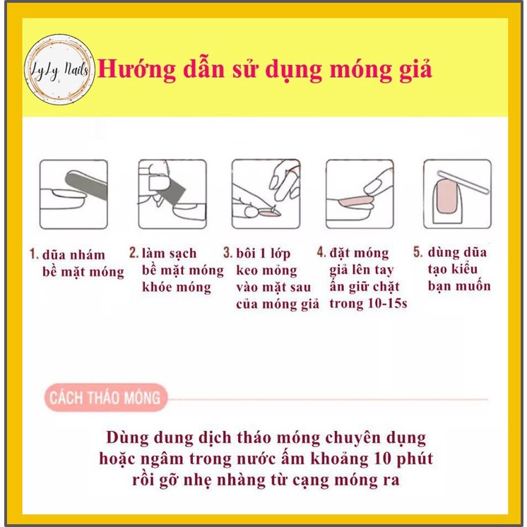 Set 24 móng tay giả màu trắng ngắn vuông Lyly Z seri  móng giả nailbox đẹp trẻ trung năng động cá tính có kèm keo tự gắn