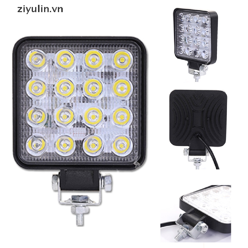 Đèn Pha LED Hình Vuông ziyulin 48W Chuyên Dụng Cho Xe Hơi Xe Tải