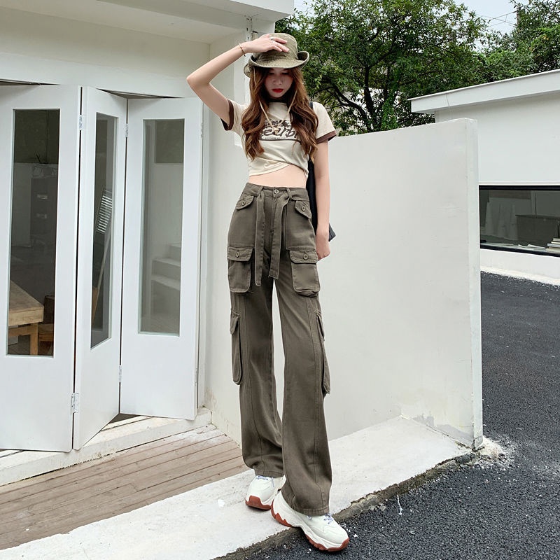 Quần jean nữ SUXI ống rộng lưng cao tôn dáng phong cách cổ điển thời trang